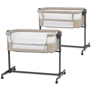 Kinderkraft - NESTE UP 2 - Bijzetbed - Co-sleeper - Beige - Hoogte Verstelbaar