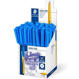 Staedtler 430 F-3CP5 Stick Balpen Fijn - Blauw, Verpakking van 50