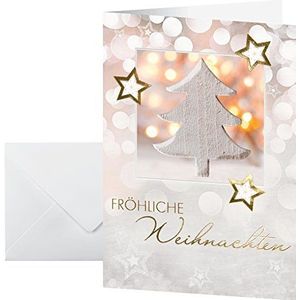 SIGEL DS056 Kerstkaartenset met envelop, A6, 10 stuks, wit-gouden design