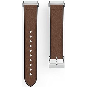 Hama Fitbit horlogebandje 20 mm (verstelbare reservearmband voor smartwatch Fitbit Versa 3 en Sense, Fitbit armband om te wisselen, wisselarmband leer en siliconen, roestvrijstalen gesp, dames) bruin