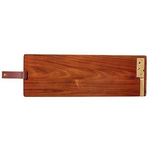 DOIY - Snij- en serveerplank - Kaasplank van hout - Geïnspireerd door Gruyère-kaas - Inclusief mes om te snijden - Originele keukenaccessoires - Keukenplank - 50,5 x 17 x 2 cm