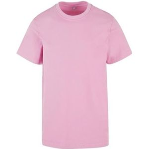 Build Your Brand Heren Acid Washed Round Neck Tee, Heren T-shirt van katoen met ronde hals in drie verkrijgbaar, maten XS-5XL, Softpink, 3XL