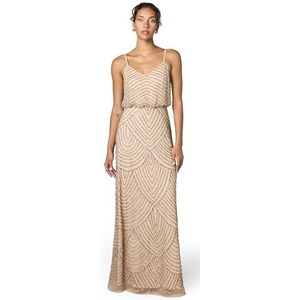 Adrianna Papell Dames LNG Blouson jurk, taupe/roze, 32