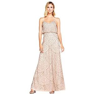 Adrianna Papell Dames LNG Blouson jurk, taupe/roze, 32