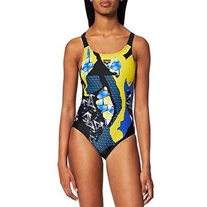 Arena W Swim Pro Back One Piece Sportbadpak voor dames, paintings, zwart, maat 38