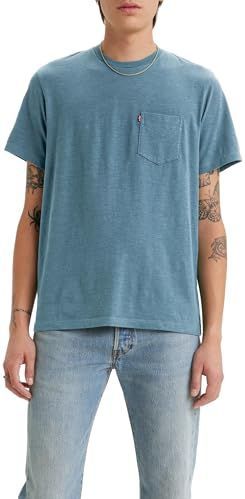 Levi's - CLASSIC POCKET TEE - T-shirt - Indigo Wash Heather - 100% Katoen