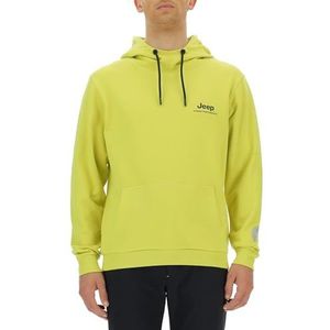 JEEP O102929-I002 XP Heren Sweatshirt met Capuchon en Heupzak - Groot Retro Print Symbool Xtreme Performance JX23A Heren Celery S
