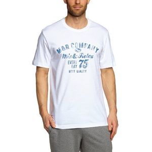 Schiesser Heren shirt korte mouwen pyjama top, Weiß (100-weiss), 54