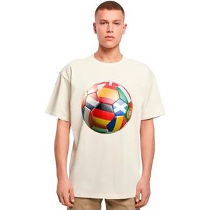 Mister Tee Upscale - Football's Coming Home 2024 Europe Tour Oversize Heren T-shirt - Beige
