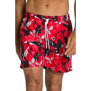 JP 1880 Jay-PI zwemshorts voor heren, beachwear, elastische tailleband, print, rood, XL