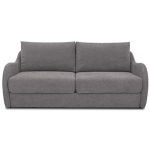 DOMO. Collection Sofa Echo, 2-zits met kruk, gestoffeerde meubels 180cm zitbreedte, functionele bank, 204x107x96 cm, bank in donkergrijs