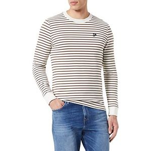TOM TAILOR Denim Uomini Shirt met lange mouwen met 1033043, 30332 - Brown Creme Yd Stripe, L