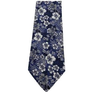 MARCO PASCALI Jacquard-zijde, stropdas, marineblauw/wit, schep 8 cm voor heren