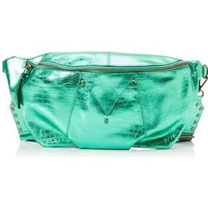 Pieces Dames Pcmilla Lederen Bumbag Fc Taille Pack, Aqua Groen/Aop:metallic Croco, Eén maat