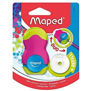 Maped Loopy gekleurde Duo gum en puntenslijper (diverse kleuren)