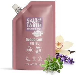 Salt of the Earth Navulzakken voor natuurlijke deodorantrollers, 3 toepassingen – lavendel & vanille – veganistisch, langdurige bescherming, geproduceerd in het Verenigd - 225ml