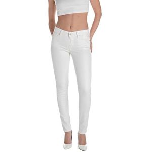 Replay New Luz Skinny Fit Jeans voor dames, 100 Naturel Wit, 27W / 28L