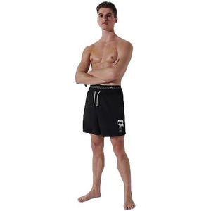 KARL LAGERFELD Iconik 2.0 Elastische shorts met korte mouwen, zwart, XL