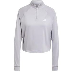 adidas Dames Train Essentials Minimal Branding 1/4-Zip Cover Up, glory grey, XS