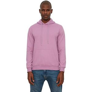 Trendyol Man Basics Regular Basic Hoodie Gebreid Sweatshirt, Lila, S