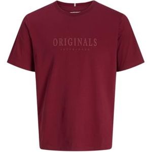 JACK & JONES Jorfrederiksberg Tee Ss Crew Neck Noos, Tibetaans rood., M