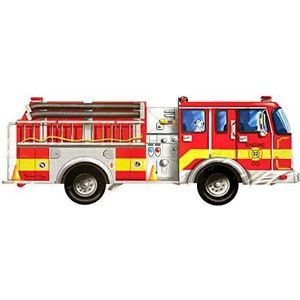 Melissa & Doug Gigantische brandweerauto - Vloerpuzzel | Puzzel voor Kinderen | Ontwikkelingsspeelgoed | 3+ | Cadeau voor meisjes en jongens