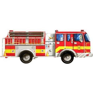 Melissa & Doug Gigantische brandweerauto - Vloerpuzzel | Puzzel voor Kinderen | Ontwikkelingsspeelgoed | 3+ | Cadeau voor meisjes en jongens