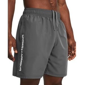 Under Armour UA Woven Graphic Shorts voor heren, ultralichte sportshorts voor heren, zweetafvoerende en sneldrogende hardloopshorts, Castlerock / / Wit, M