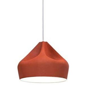 Hanglamp Pleat Box 24 E14 5-8W met lampenkap van keramiek en email binnen terracotta wit 21 x 21 x 18 cm (A636-177)