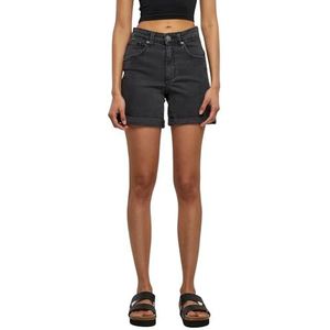 Urban Classics Dames Organic Stretch Denim 5 Pocket Jeans Shorts Black Washed, 29