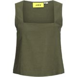 Haltertop - Effen - Viscose - Carréhals - Mouwloos - Losse Pasvorm