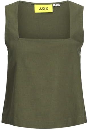 Haltertop - Effen - Viscose - Carréhals - Mouwloos - Losse Pasvorm