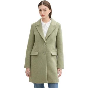 TOM TAILOR - 1042882 - Winterjas - Greyish Green Melange - Fitted - Gerecyclede Wol