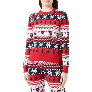 Bestseller A/S Dames Onlxmas Reindeer Ls O-Neck Box KNT gebreide trui, Chili Peper/Patroon: cd/Night Sky, S
