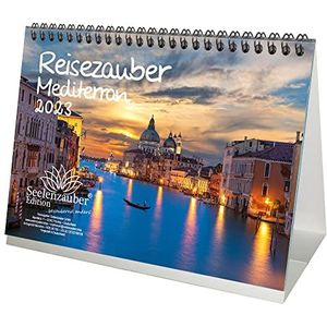 Reismagie Mediterran DIN A5 tafelkalender voor 2023 Middellandse Zee stad en land - Seelenzauber