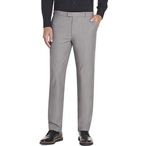 Van Heusen Men's Flex Straight Fit Flat Front Pant, Silver Grey, 33W x 32L