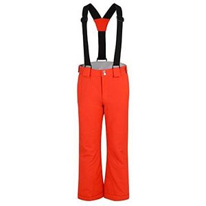 Dare2B Kid's Outmove Pant Waterdicht en ademend High Loft Geïsoleerd Ski en Snowboard Salopette Broek met elastische taille en geïntegreerde sneeuwbeenkappen Fiery Red, 15-16