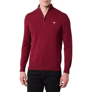 GANT Classic Cotton Half Zip, Plumped Rood, L