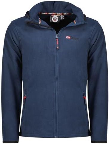 Geographical Norway Uniciaama Dunne fleece voor heren, warm, ritssluiting, herfst, winter, lente, warm, lange mouwen, trui, bont, zacht, comfortabel, outdoor (marineblauw S), Marineblauw, S
