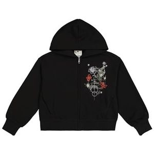 Champion Legacy Emotional Dance G (405015) - Ultra-Light Soft Compact Fleece (240 g) Full-Zip Hooded Sweatshirt met capuchon, zwart (NBK), meisjes van 3-4 jaar, zwart (Nbk), 3-4 jaar