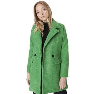 Trendyol Dames kraag effen getailleerde jas, donkergroen, 38, Donker Groen, 64