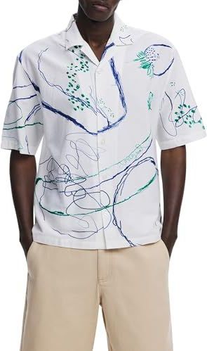 Overhemd - Katoen - Comfort Fit - Halve Mouw - All-over Patroon