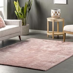 nuLOOM Loni Solid Machine Wasbaar Shag Area Rug, 5' x 8', Roze