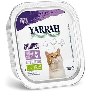 Yarrah Chicken Chicken Turkey 100g Biologisch kattenvoer, 16 stuks (16 x 0,1 kg)