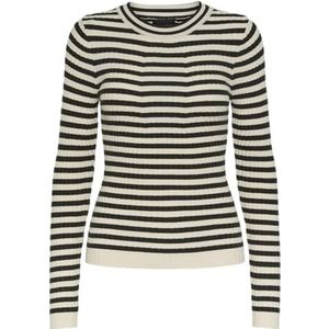 PIECES Dames Pccrista Ls O-Neck Knit Noos Bc Pullover, Bos Night/Stripes: berk, S