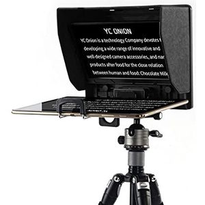 YC Onion Opvouwbare Teleprompter voor Max 10"Smartphone Tablet met Draagtas Lens Adapter Ringen en Afstandsbediening Ondersteuning Telefoon DSLR Camera Video-opname voor TikTok YouTube Live Streaming