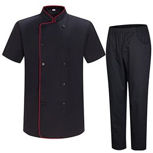 MISEMIYA - Koksjas en broek voor heren - kookjas voor heren - Hosteleria uniform - Ref.8421-8312, Jassen Y Broeken 8421b8 - Zwart, XL