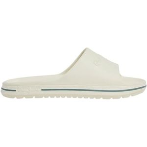 Pepe Jeans Heren Beach Slide M Flip-Flop, Wit (Factory White), 7 UK, Witte Fabriek Wit, 7 UK