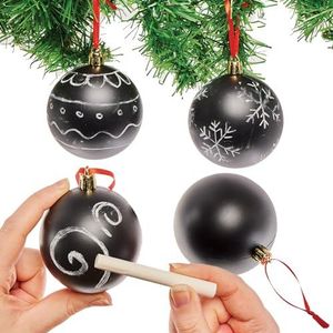 Baker Ross FX732 Krijt Kerstballen - doos van 4, Ontwerp je eigen kerstballen en boomdecoraties