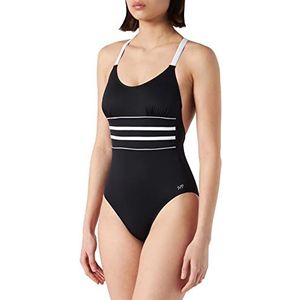 Badpak met hoge druk voor dames, Zwart/Wit, 38